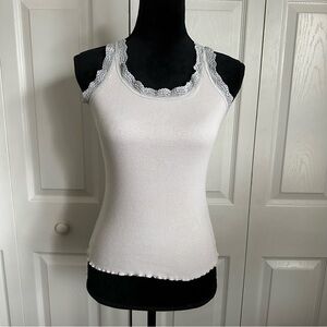 Isabella Rodriguez Womens Cotton Ribbed Tank Top Sz M Lace Y2K Coquette Girl